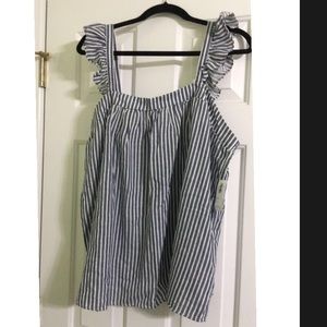 New! Grey and white stripped tank top